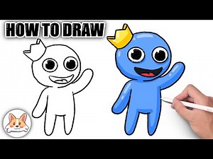 How to Draw Blue from Rainbow Friends | Step-By-Step Tutorial
