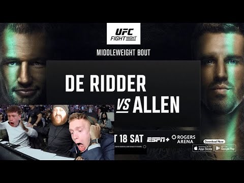 UFC VANCOUVER LIVE DE RIDDER VS ALLEN LIVESTREAM & FULL FIGHT COMPANION
