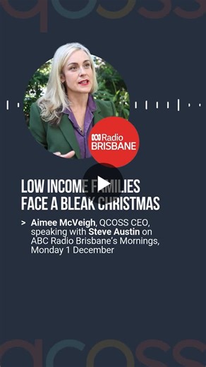 QCOSS CEO Aimee McVeigh joined Steve Austin this morning on Australian Broadcasting Corporation (ABC) to share some of the findings of this year’s Living Affordability report. People on low incomes… | QCOSS