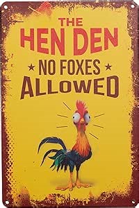Chicken Coop Sign - Chicken Decorations for Home or Outdoor - Chicken Decor - Funny Chicken Signs - Chicken Accessories for Chicken Lovers - Chicken Coop Decorations Chicken Coop Decor (Hen Den)