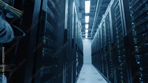 Power Distribution and Wiring Detailed view of power cables, distribution units, and clean cable management.