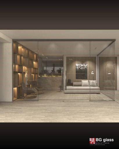 BG Glass Solutions + Barber Art and Framing on Instagram: "The SAHECO Multiplo Compact Glass Syncro system creates a smooth sliding motion that allows large glass panels to move together effortlessly. At BG Glass Solutions, we install this system for homeowners and designers who want clean room separation without closing off light or reducing the openness of a space. This setup works well for modern living rooms, offices, and shared environments that benefit from flexible layouts. Our team handl