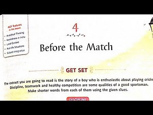 Before the Match Story in Hindi of class 6 chapter 4 gems English reader silver jubilee edition