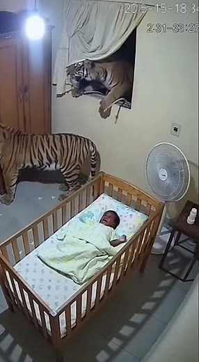Tigers Appears on Camera — Baby’s Reaction Melted Hearts!