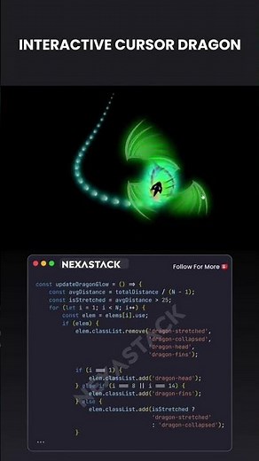 interactive cursor dragon #coding #htmlcss #css3 #csscoding #webdesign