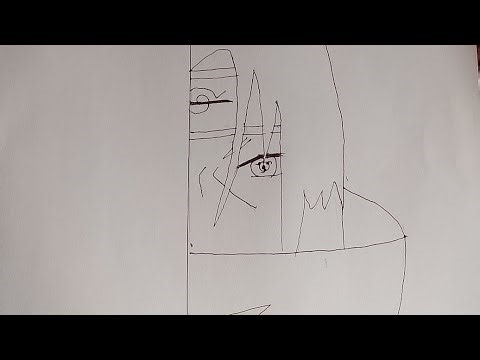 How to draw Itachi easy half face drawing 