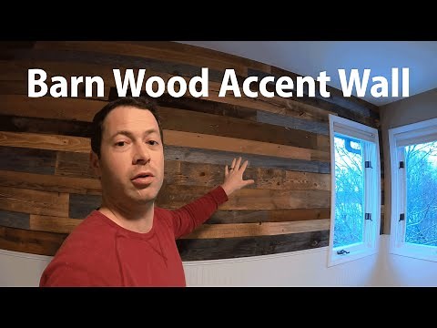 Barn Wood Accent Wall - Installing Over Painted Drywall - Authentic Rustic Reclaimed Wood