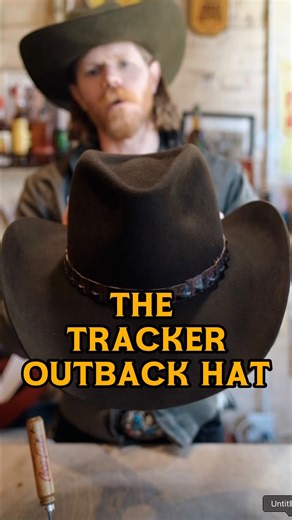 Today we are making an Outback style hat we call the tracker! Kept this one clean no distressing figured the owner will do plenty of that on their own! Crown similar to a fedora, brim has a cowboy ish vibe to it but it’s not a cowboy hat. The lift on the sides definitely give it a vibe! And of course the gator band set it off. Stay wild | Wild Hats