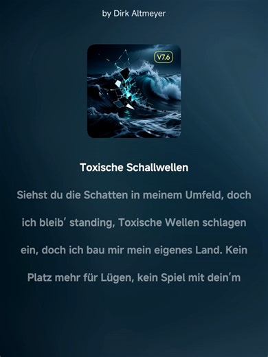 Toxische Schallwellen Wenn euch das Video gefällt lasst einen Daumen hoch da und klaut das Plus Euer Support bedeute mir sehr viel! Musik und Stimme generiert mit KI Text und Video: Dirk Altmeyer Alle Rechte liegen bei mir! #fy #Rap #spass #Musik #hobby