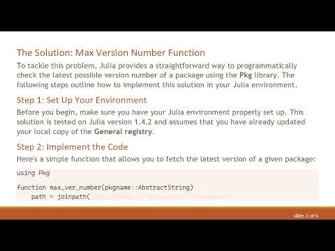 How to Programmatically Find the Latest Possible Version Number of a Julia Package