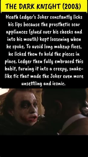Heath Ledger’s Lip Lick Started as a Makeup Fix 😱 (Joker’s Creepy Habit Origin) #joker #batman #thebatman #dc #movie
