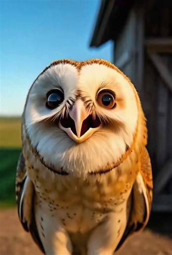 Barn Owl Kisses Camera Then Regrets It 😂"