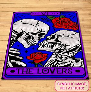 Tarot Card Crochet Pattern, Crochet Skeleton Pattern, Tapestry Crochet Blanket Pattern, Crochet Love Pattern, Crochet Goth Pattern, Graphgan - Etsy