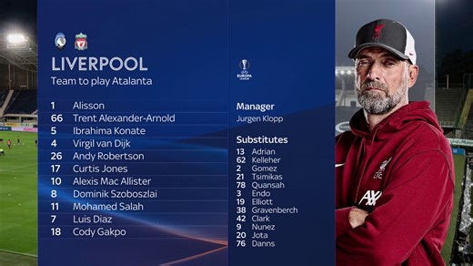 186K views · 3.2K reactions | TEAM NEWS  Jurgen Klopp names his Liverpool side to try turn around a 3-0 deficit against Atalanta  | Sky Sports Football | Facebook