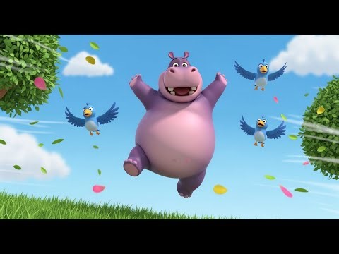 The Hippo Who Bounced on a Trampoline | Fun Nursery Rhyme for Kids