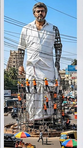 Thala Ajith Unfinished Under Construction Statue Image | Nano Banana Tutorial - Tamil - Time Review