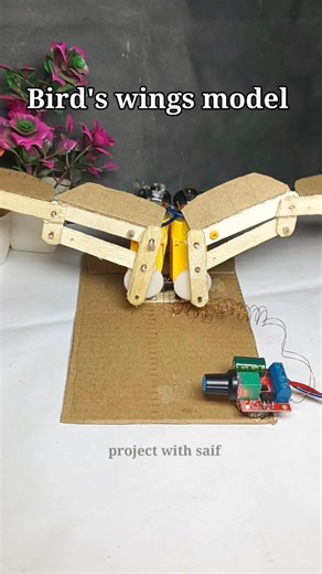 how Bird's wings work | Bird's wings mechanism with dc motor #mechanism #wings #dcmotor #tech