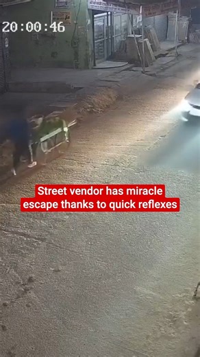 A vegetable vendor had a narrow escape after a speeding car crashed into his cart in Faridabad, Haryana, on January 1. The incident occurred in a narrow lane of Sanjay Colony in Sector 23. | The Independent