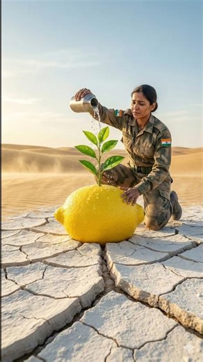 Indian Army soldier takes lemons from children in train #ai #soldier #lemon #save #tree #army