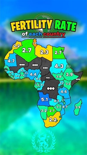 Fertility rate of each country #africa #map #mapguide #geographythroughmaps #mapping #globalmap