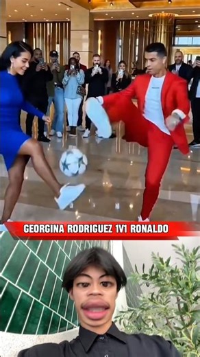 Ronaldo 1v1 His wife who is better 😱 #shorts #ronaldo #football
