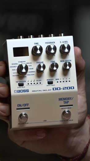 Analog warmth, digital precision, tape slap, reverse madness - this one does all of it! Twelve killer delay types, instantly accessible with no menus to dig through. Tap tempo, full stereo, and 127 recallable memories if you're that kind of player. Learn more about the 200 series! | BOSS | Facebook