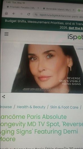 Macy's Lancome Paris absolute longevity commercial 2026