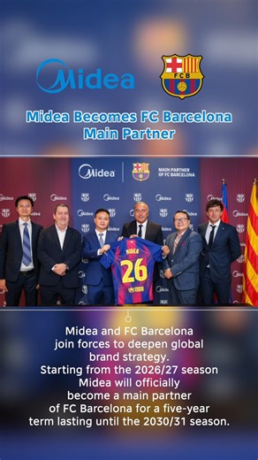 8.6K views · 207 reactions | Smarte Haushaltslösungen treffen auf Fußballtradition ⚽ Ab der Saison 2026/27 ist Midea stolzer Partner des FC Barcelona  Wir freuen uns riesig auf die kommenden 5 Jahre an der Seite des Spitzenclubs! Jetzt mehr erfahren: www.midea.com/de/news #partner #sponsorship #fußball #fcbarcelona #midea #MideaDeutschland | Midea | Facebook