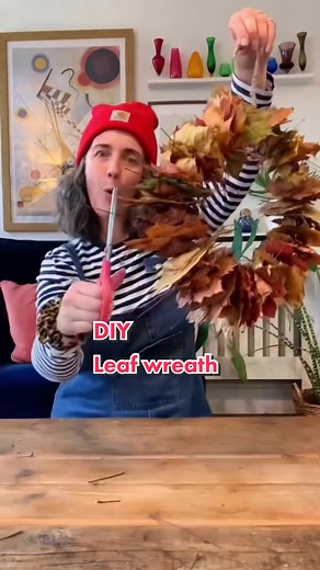 How to Make an Autumn Wreath for Front Door Using Leaves