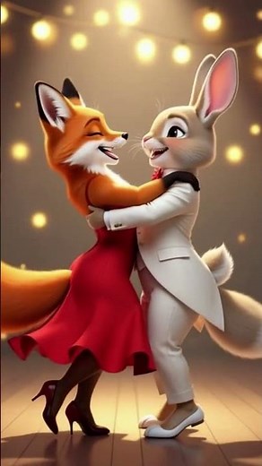 Bunny 🐰 & Fox 🦊 Crazy Dance Party 🎉 💞 #fox #rabbit #coupledance