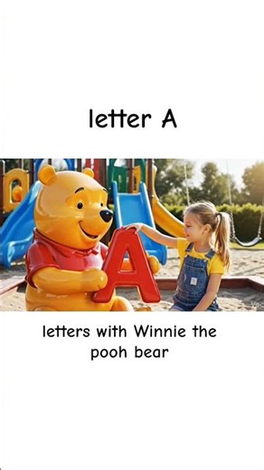 learning letters with pooh bear. Letter A #ai #cartoon #shorts