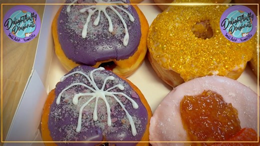 🍩🎆🪩 New Year's Doughnuts! 🍩🥂 Marmalade Mimosa 🍩🍇 Grape Fireworks Jelly Filled 🍩🔴 Chocolate Pomegranate 🍩🎉 Golden Confetti . . . . #donuts #doughnuts #donutlover #donutshop #bakery #sweets #homemade #sweettooth #smallbiz #donutsofinstagram #newyearsdonuts #grape #mimosa #pomegranate #marmalade #jellyfilled | Delightfluffy Doughnuts - Home-Based Bakery