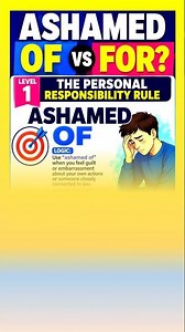 Ashamed OF or Ashamed FOR? Common Preposition Mistakes in English #Shorts #shortfeeds #prepositions