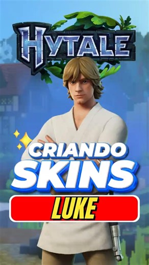 criei a skin do LUKE SKYWALKER no HYTALE🫢 #hytale #minecraft #shorts #luke #starwars