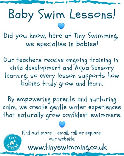 At Tiny Swimming, we specialise in babies! It's embedded in our name...
