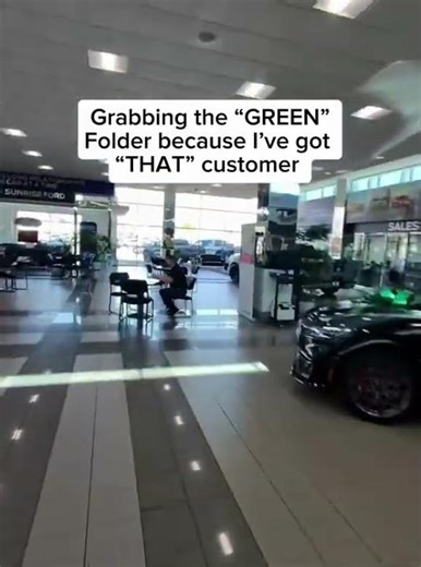 Grabbing the "GREEN" folder because I've got"THAT" customer!!!#carsales #comedy #cardealership