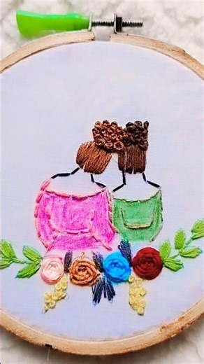 best friends embroidery desgin#shortsvideo