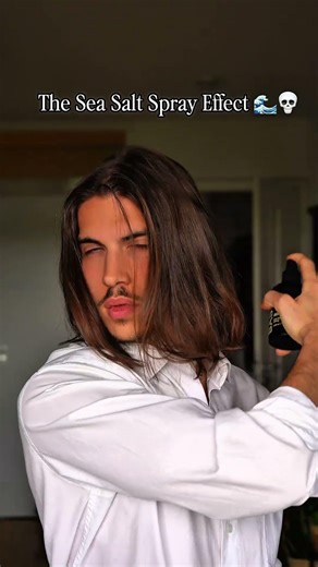 The sea salt spray Effect💀 #longhairmen #viral #shorts #shortvideo