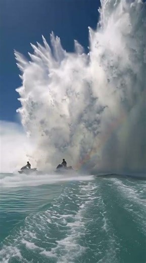 They accidentally created a rainbow with their jet skis... #magic