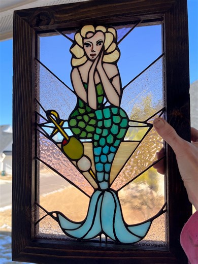 Mermaid Martini Stained Glass - Etsy UK