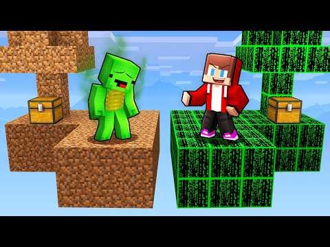 Mikey NOOB vs JJ HACKER Skyblock Challenge in Minecraft - Maizen