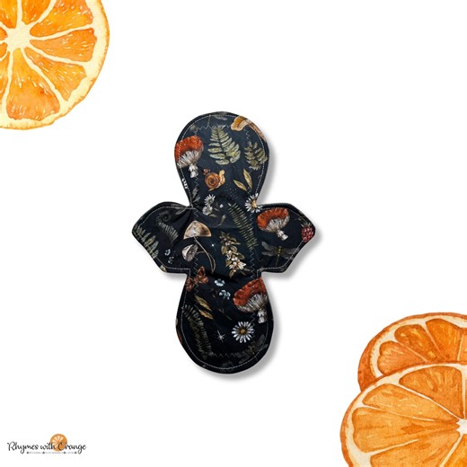 12 Inch Reusable Cloth Pad: Moderate Absorbency, Field Mushrooms - Etsy