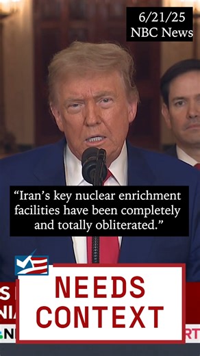 Iranian Nuclear Program Damaged, Not ‘Obliterated’ by U.S. Attack https://www.factcheck.org/2025/06/iranian-nuclear-program-damaged-not-obliterated-by-u-s-attack/ | FactCheck.org