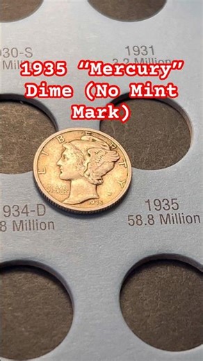 This is the 1935 “Mercury” Dime 1 of 87,090,000 (Philadelphia Minted) #stackorstarvesilver #silver