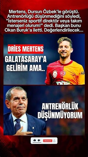 Dries Mertens wants to return to Galatasaray as sporting director