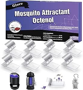 8 Pack Lure Mosquito Attractant Bait, Octenol Mosquito Lure Biting Cartridge for Fly Traps, Compatible with All Flying Insect Trap