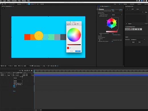 颜色循环|颜色表达式|ae特效