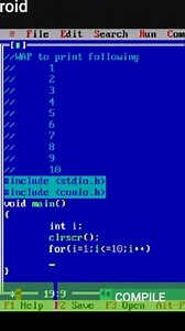 write a program to print 1to 10 using for loop||turbo c||c++