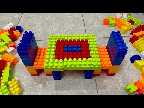 Satisfying diy block table chair/ building blocks/ block game/block asmr