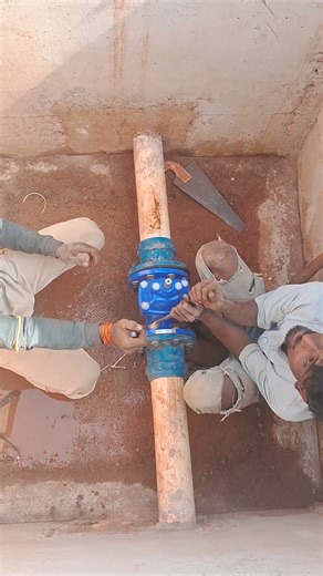 sluice valve installation work